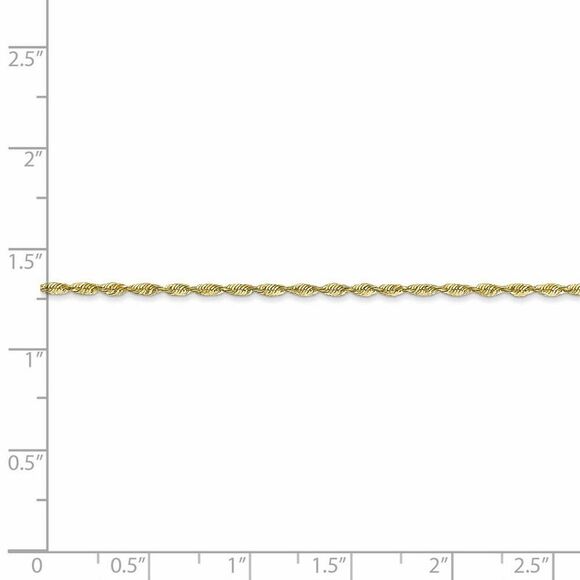 1.5mm 10k Yellow Gold Solid Lightweight D/C Rope Chain Necklace, 24 In - Picture 5 of 8